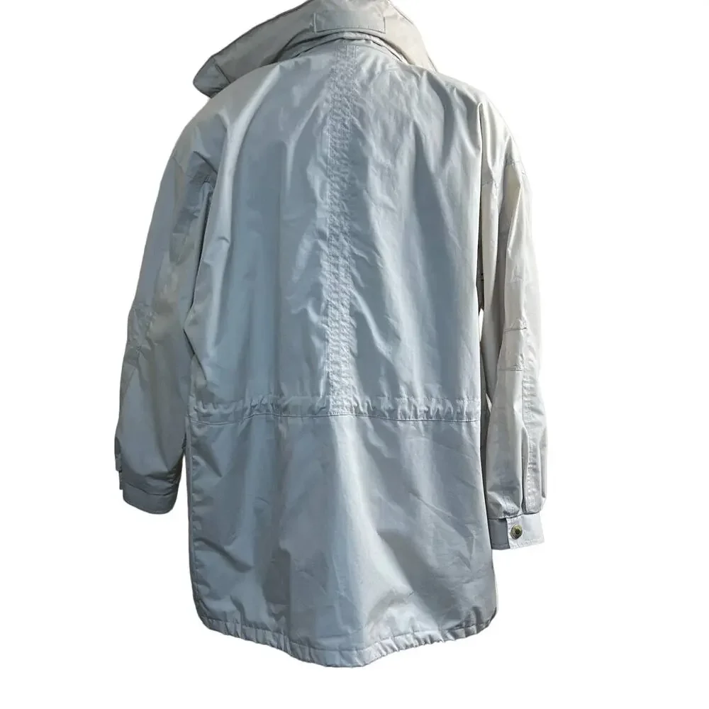 Vintage 90's London Fog Beige Women's M Parka Coat Jacket with hood - Picture 3 of 8